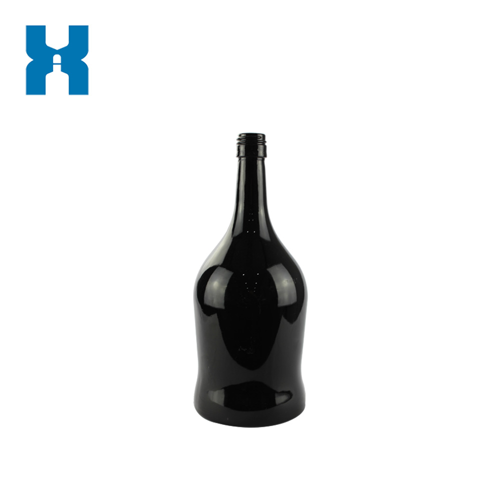 Black 1L Liquor Glass Bottle