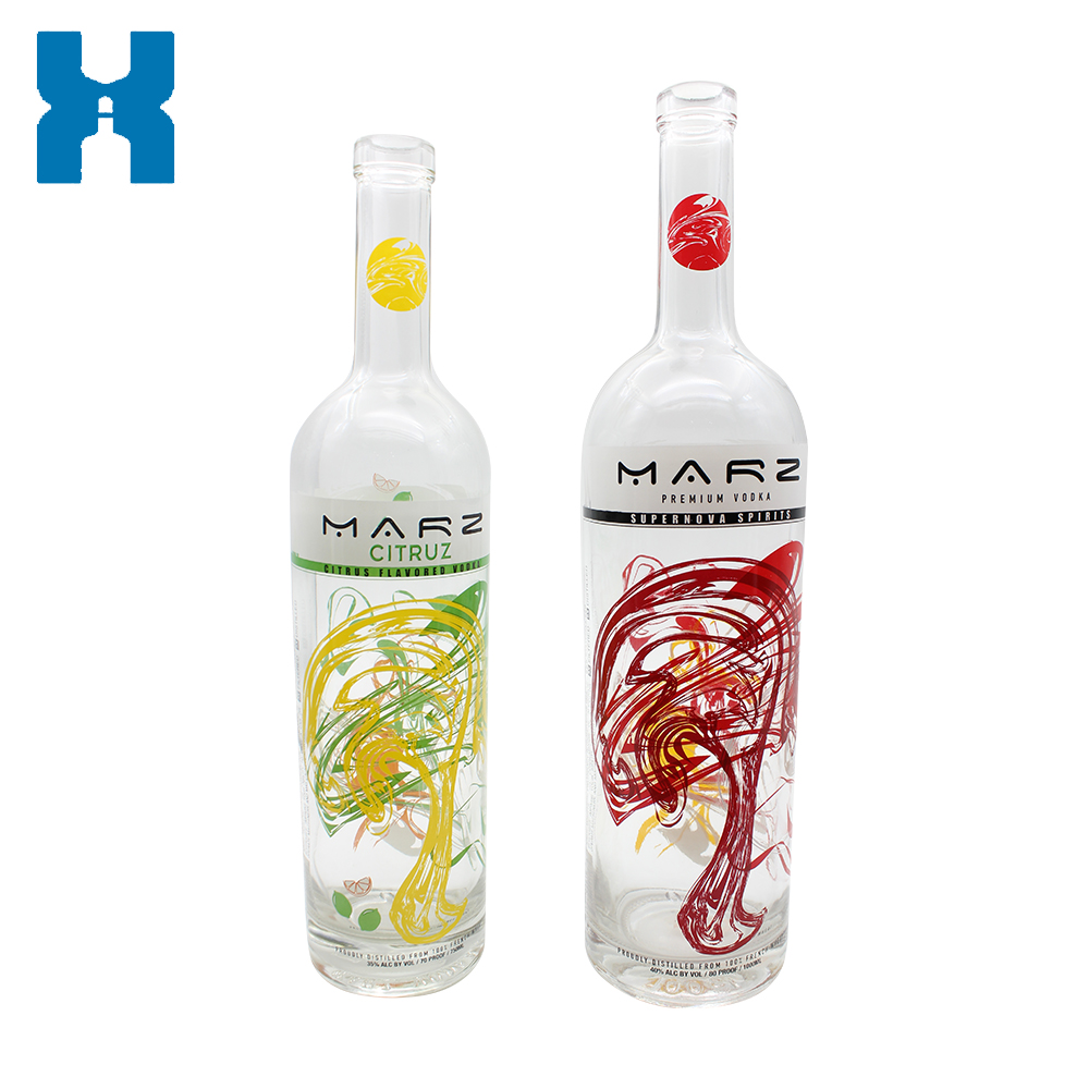 Customized Label 1000ml 750ml Vodka Glass Bottle