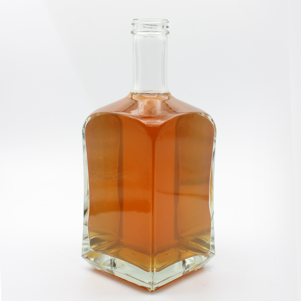 Square 750ml Wholesale Clear Glass Bottle