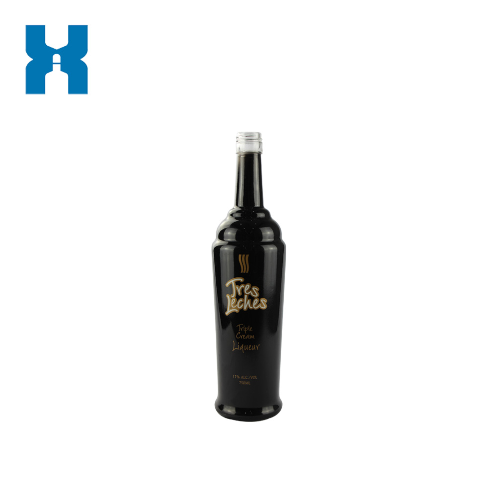 Black 750ml Liquor Glass Bottle