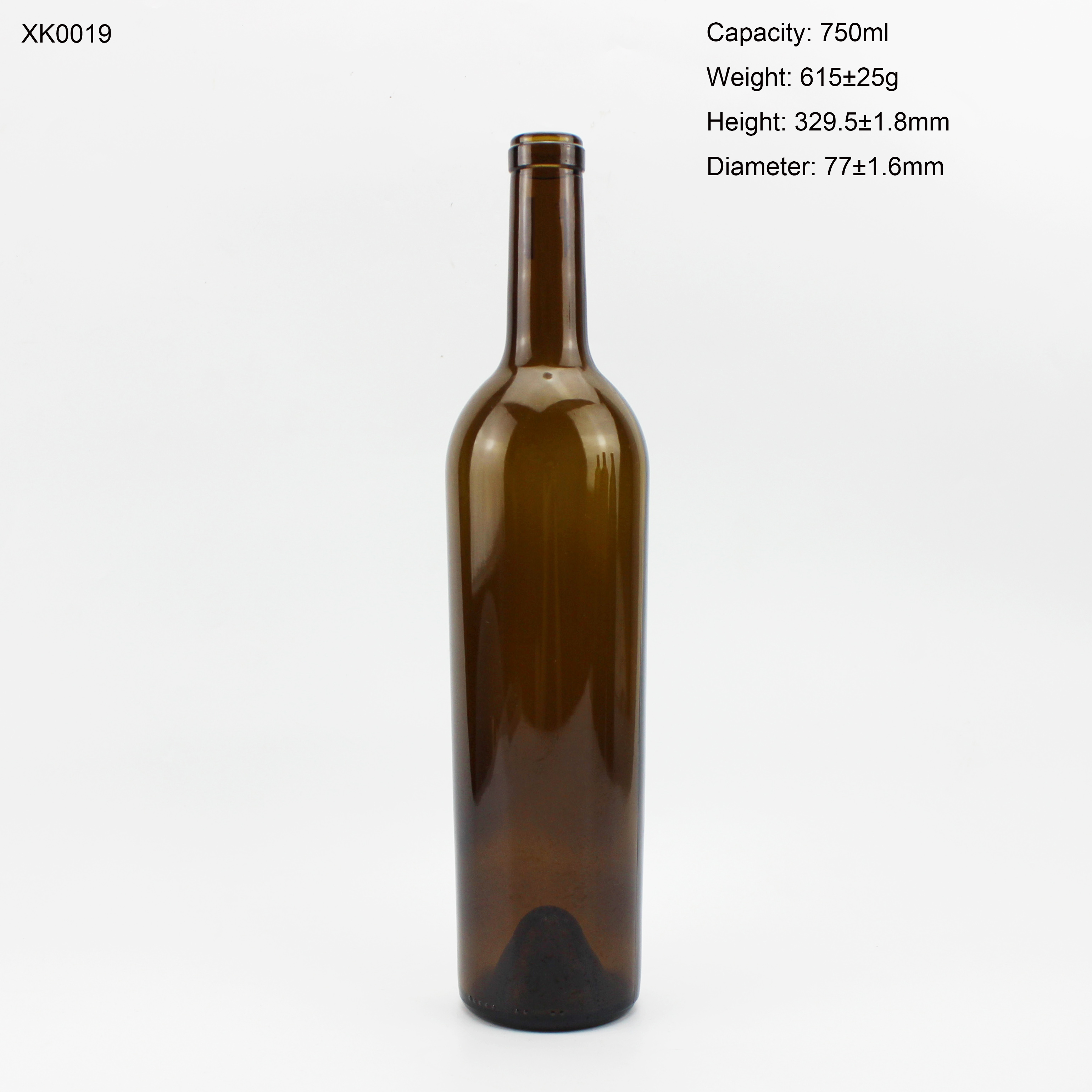 Wholesale 750ml Wine Glass Bottle Dark Green