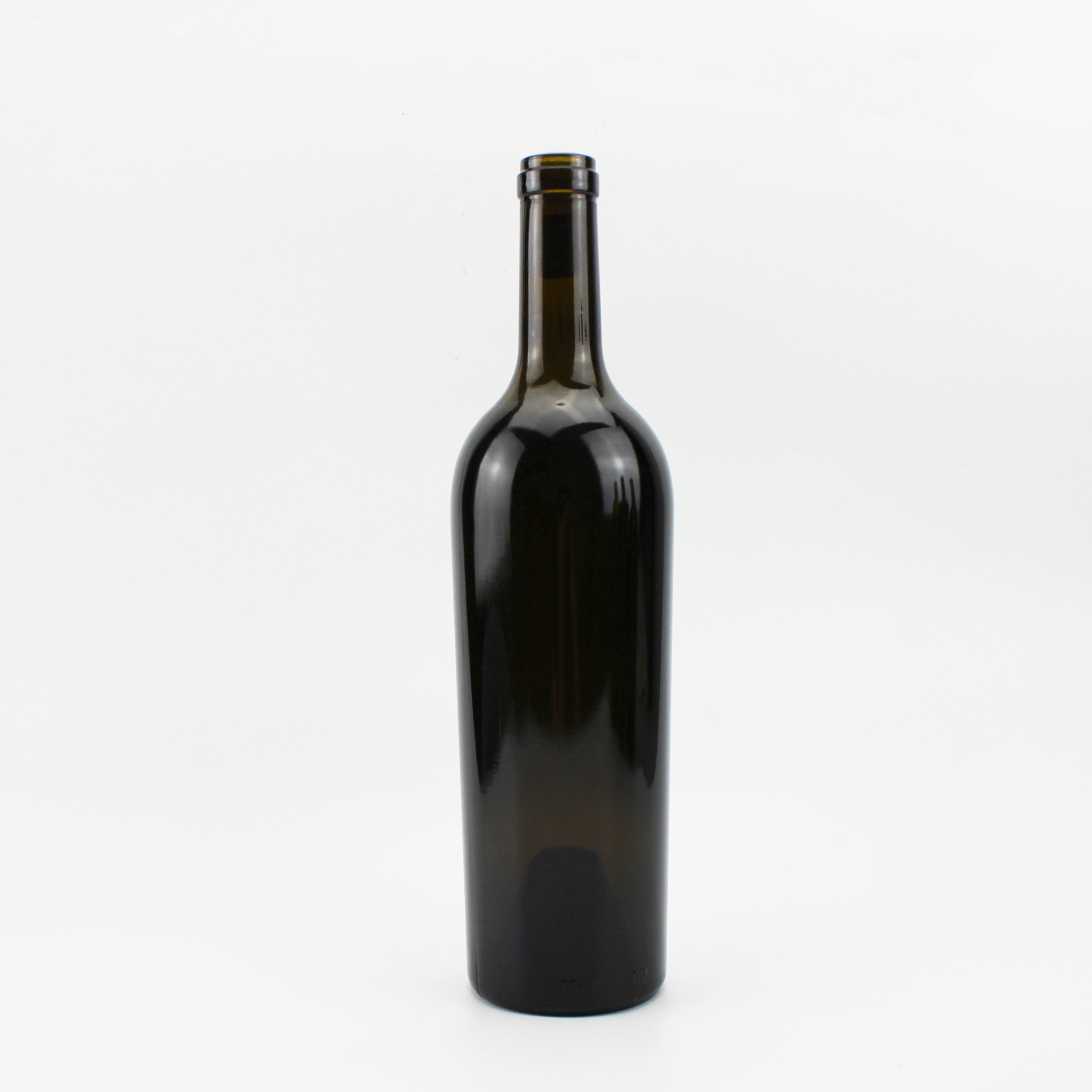  750ML GLASS BOTTLE FOR WINE ANTIQUE GREEN COLOR HIGH QUALITY